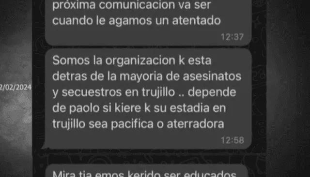 Mensajes de extorsión. Foto: América TV   