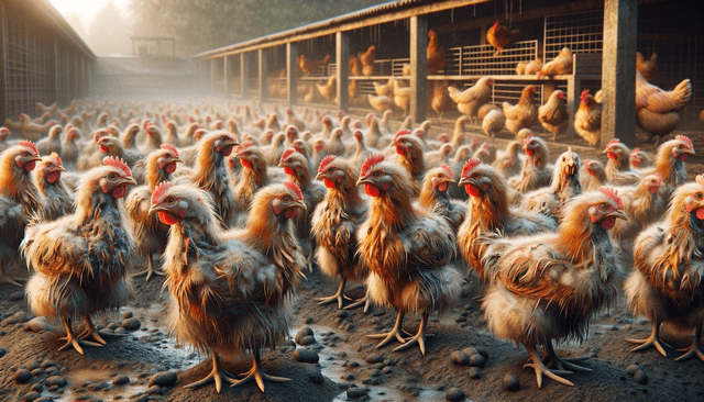 Las aves con síntomas de gripe aviar muestran plumas erizadas y apariencia general de debilidad. Foto: IA/LR   