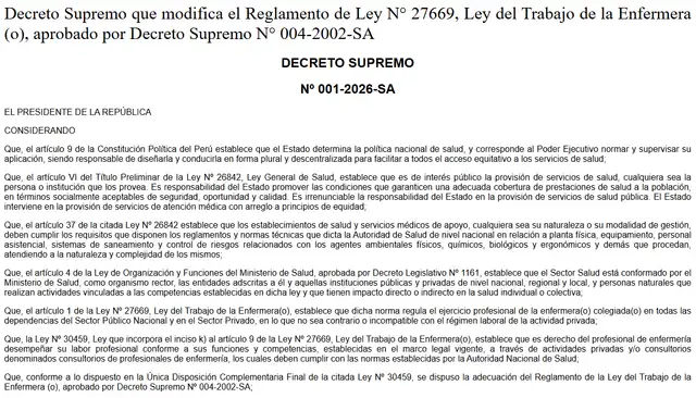  Gobierno modificó el reglamento de la Ley N.º 27669. Foto: El Peruano.   