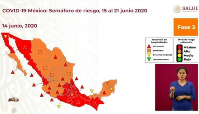 Existen varias ciudades de México que permanecen en semáforo rojo por . Foto: captura de la Secretaría de la Salud.
