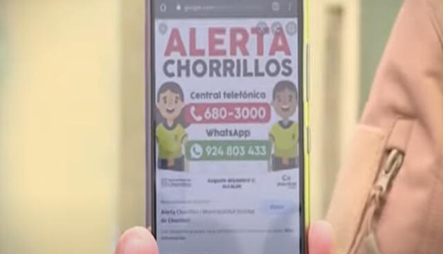 La aplicación de Alerta Chorrillos. Foto: captura de Panamericana Televisión