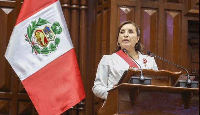 Dina Boluarte brindó su primer mensaje a la nación el 28 de julio de 2023. Foto: difusión.   