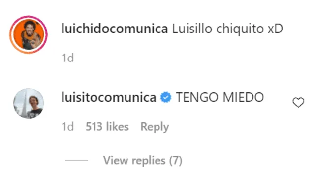 Luisito Comunica comentó en la fotografía editada por su fanático. Foto: captura de Instagram/@luichidocomunica
