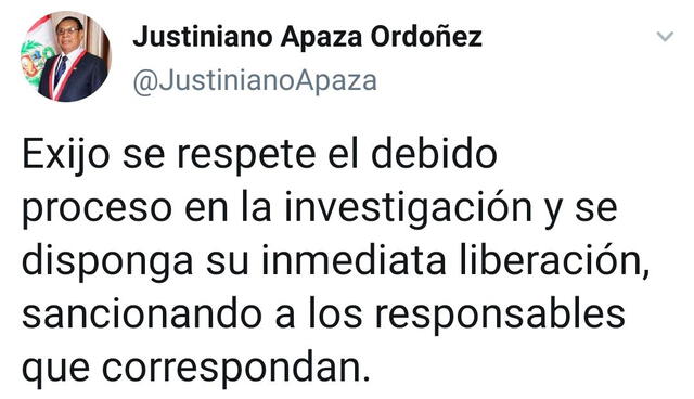 Justiniano Apaza vía twitter.
