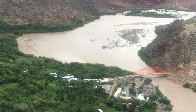 Rio Marañon Desborde Tayabamba Pataz. Foto: Prensa Gore