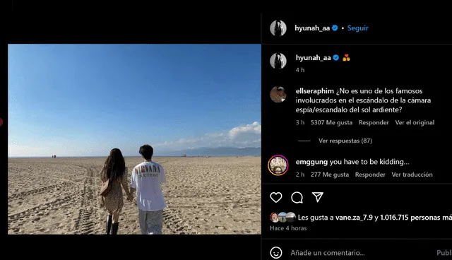  Publicación de Hyuna. Foto: captura/Instagram hyunah_aa   