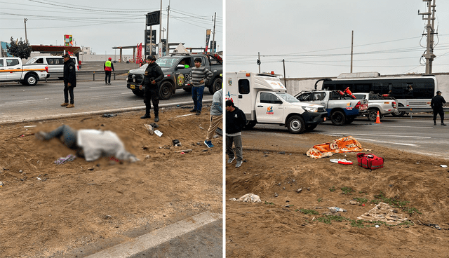  Cuerpos de los fallecidos en la volcadura de la Panamericana Sur el día 1 de agosto. Foto: difusión.   