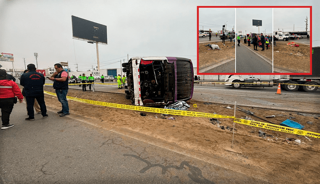  Accidente en la Panamericana Sur deja muertos y heridos. Foto: LR   