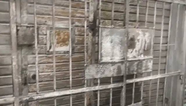 Así quedó la puerta de la importadora en la av. Colonial luego de ser prendida fuego. Así quedó la puerta de la importadora en la av. Colonial luego de ser prendida fuego.