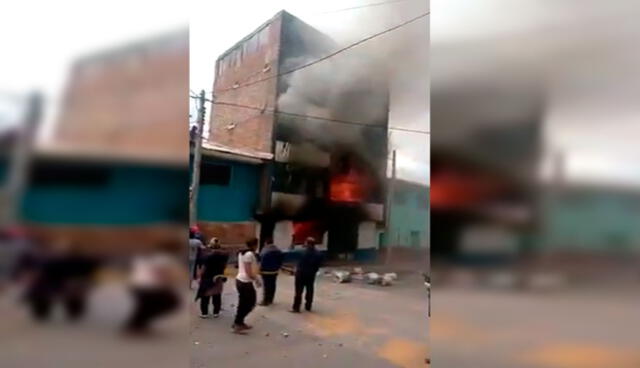 Manifestantes incendiaron local del Ministerio Público. Foto: difusión