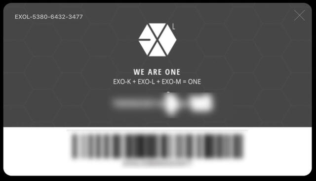 Tarjeta antigua de EXO-L. Foto: vía Twitter