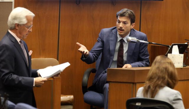 Ashton Kutcher testificando durante el juicio de C. Foto: AFP