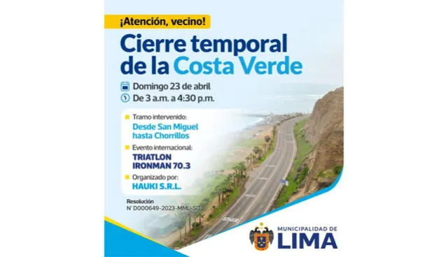 Información sobre el Triatlón Ironman 70.3 . Foto: Municipalidad de Lima   