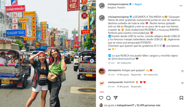 'Misias pero viajeras' tienen gran alcance en las redes sociales por su contenido original. Foto: Instagram/Misias pero viajeras   