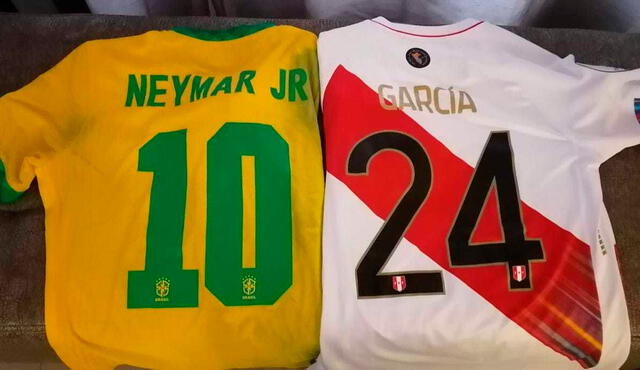 Raziel intercambió camisetas con Neymar. Foto: TV Perú