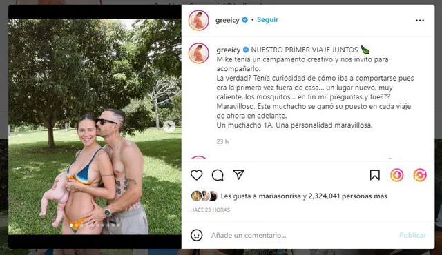 Greeicy y Mike Bahía continúan unidos después del escándalo. Foto: captura/Instagram