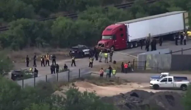 Son 53 os migrantes muertos en tráiler en Texas; ya hay detenidos. Foto: captura/WRadio