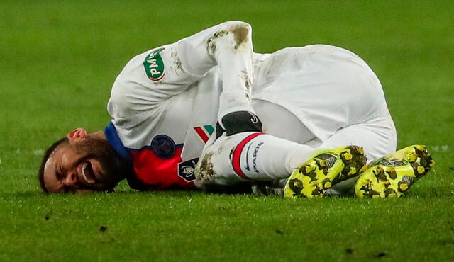 Neymar sufrió una dura lesión durante el partido ante Caen por la Copa de Francia. Foto: EFE