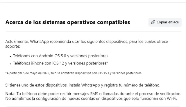  iOS 12, iOS 13 e iOS 14 serán incompatibles con WhatsApp en 2025. Foto: Meta   
