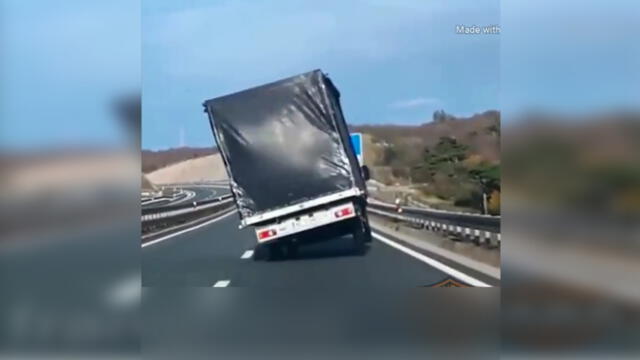 Facebook: conductor asombra con truco para que fuerte viento no empuje su camión [VIDEO]
