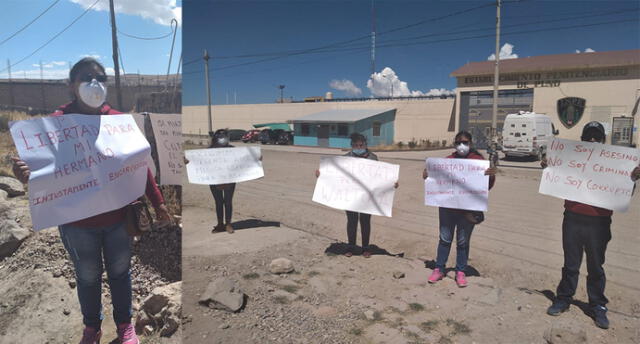 Hermana y otros familiares viajaron desde Santa Rosa a Puno, para pedir la liberación de Walter Aduviri. Foto: