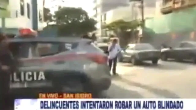 Delincuentes intentaron asaltar un vehículo blindado en San Isidro [VIDEO]