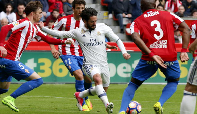 Real Madrid venció 3-2 al Sporting de Gijón y sigue como líder de la Liga Santander