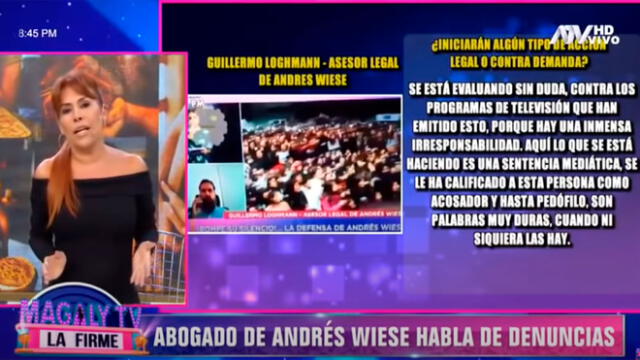 Magaly Medina le responde al abogado de Andrés Wiese  Foto: captura de ATV