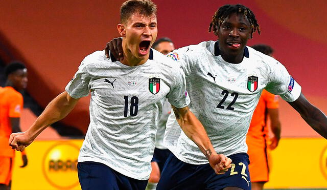 Barella anotó el único tanto del partido en los minutos finales. Foto: Prensa Selección Italiana