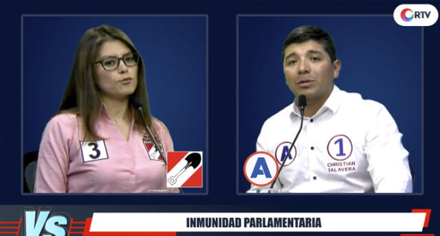 Candidatos Christian Talavera y Luz Medina debatieron sus propuestas en Versus Electoral en el sur.