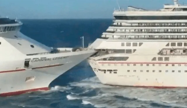 Dos embarcaciones de la línea Carnival Cruise chocaron entre ellos. (Foto: Excelsior)