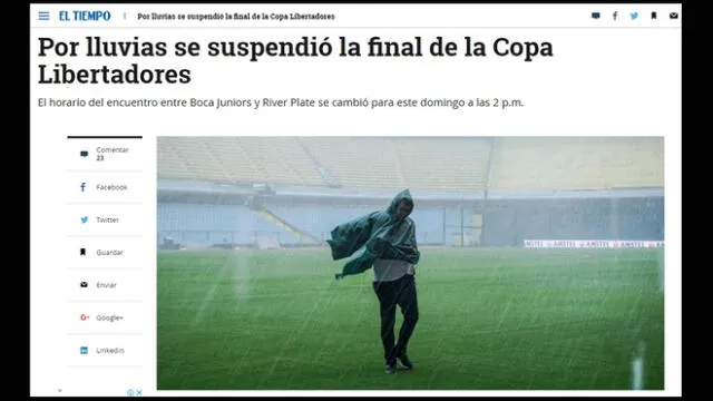 Boca vs River: prensa internacional informó así la suspensión de la final de la Libertadores [FOTOS]