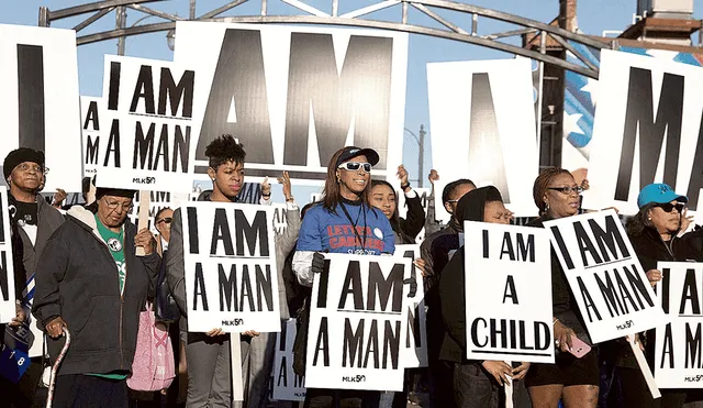 Miles aplauden a Martin Luther King bajo su lema: “Soy un hombre”