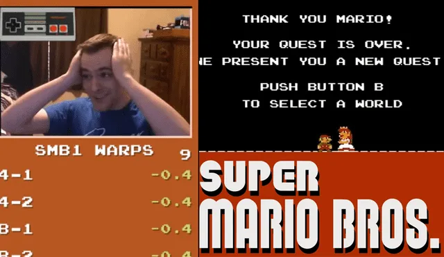 Super Mario Bros: Un humano superó el tiempo récord de una computadora en completar el juego [VIDEO]