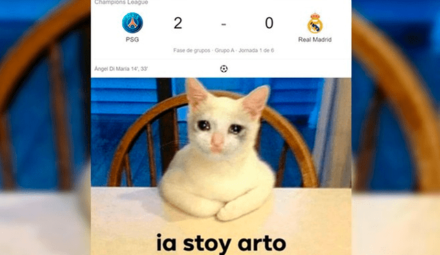 PSG aplastó al Real Madrid por la primera fecha de la Champions League y en Facebook ya están circulando los crueles memes.