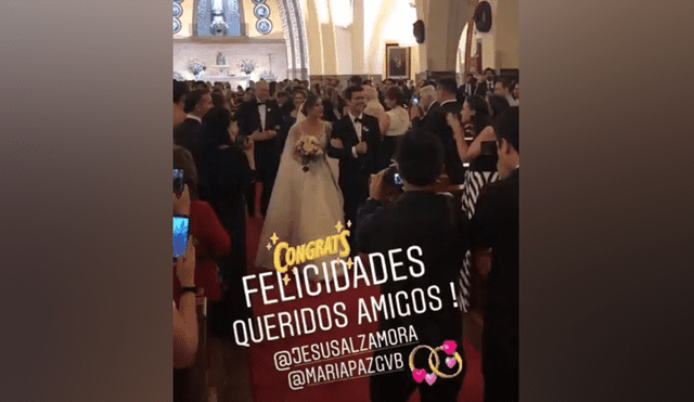Jesús Alzamora y María Paz Gonzales Vigil se casaron y vestido de modelo roba miradas