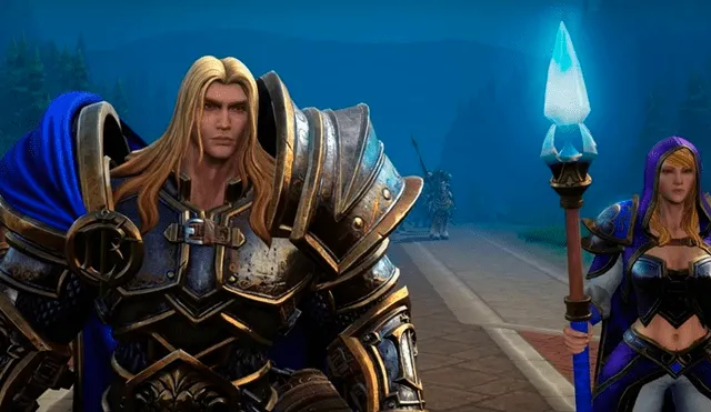 Arthas y Jaina, personajes principales en el modo historia de Warcraft III Reforged.