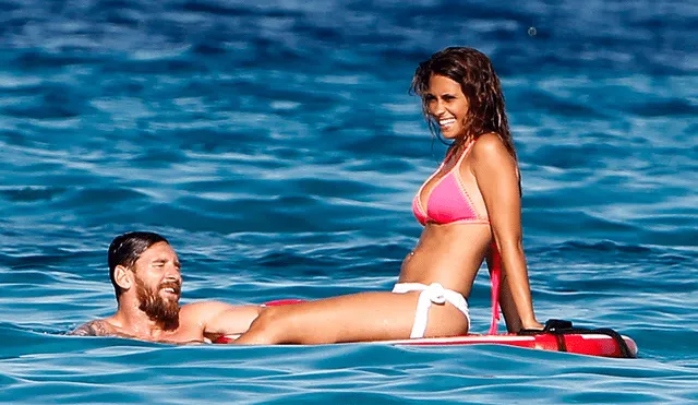 Antonella Roccuzzo muestra de más en bikini junto a Lionel Messi en Instagram