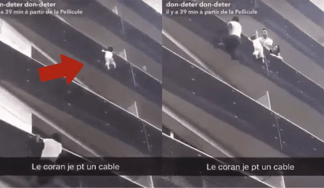 París: Hombre trepó cuatro pisos para evitar que niño caiga al vacío [VIDEO]