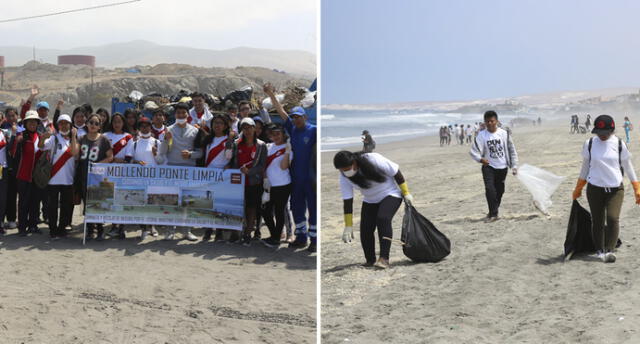 Arequipa: Universitarios recogen cantidad de basura de playas de Mollendo