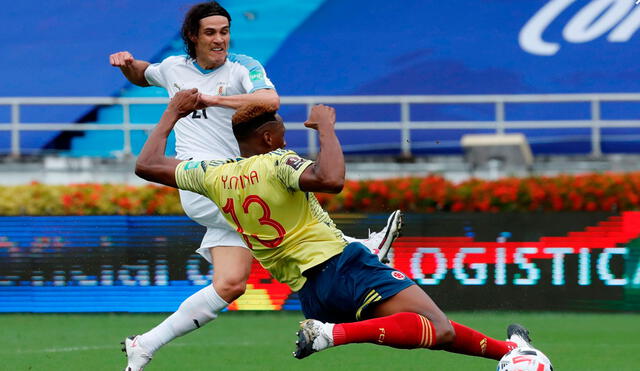Colombia y Uruguay juegan en Barranquilla por la fecha 3 de las Eliminatorias Qatar 2022. Foto: EFE