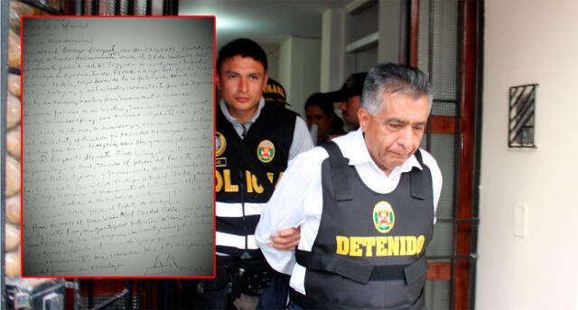 Chiclayo: David Cornejo escribió carta incriminando a congresista de la República