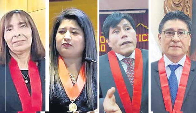Presidentes de corte. Rosa Juárez (Tacna), Karina Holgado (Cusco), Juan Ticona (Puno) y Percy Ruiz (Moquegua). Foto: composición LR