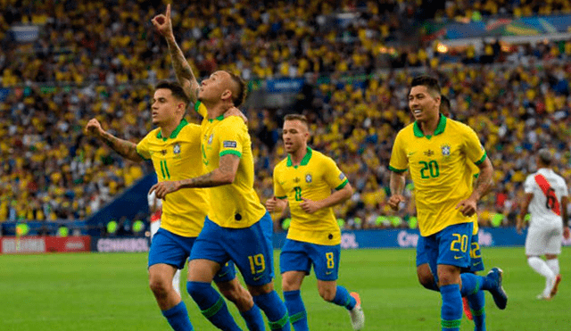 Everton, Gabriel Jesús y Richarlison anotaron los goles para Brasil. Foto: AFP