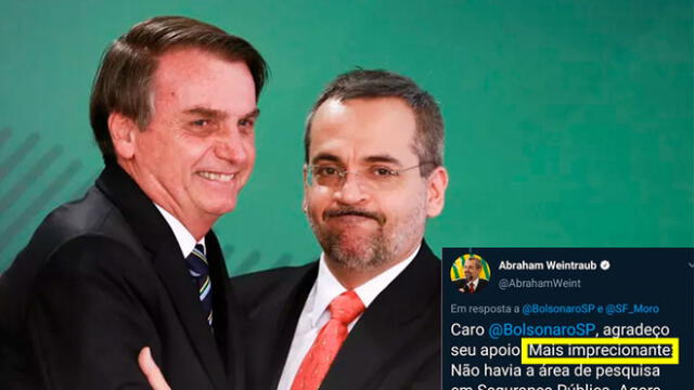 Abraham Weintraub y el presidente de Brasil, Jair Bolsonaro. Foto: Composición