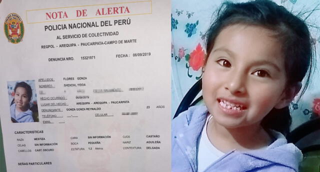 Buscan a niña de 7 años que desapareció a 4 cuadras de su casa en Arequipa