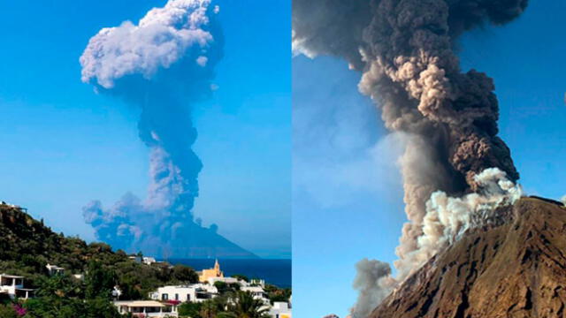 Volcán Stromboli en Itralia. Foto: EFE y AFP.