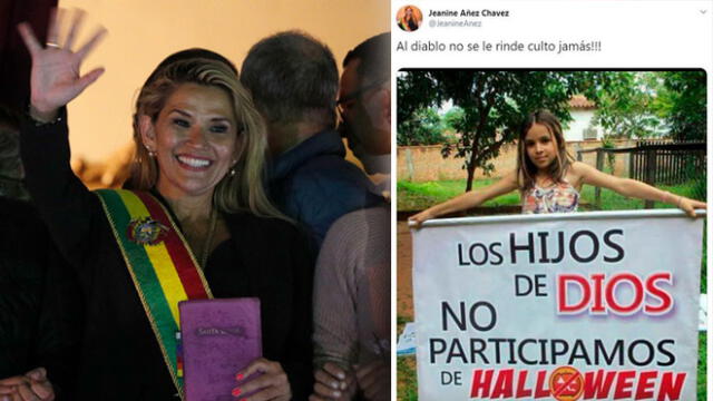 Las polémicas publicaciones en Twitter de la actual presidenta de Bolivia que generaron indignación en redes. Foto: Twitter