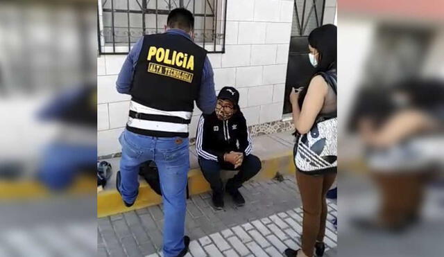 Arnold Huamaní fue detenido por la Policía, acusado de chantaje y extorsión a joven mujer. Foto: PNP