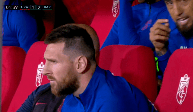 Ramón Azeez aprovechó un error de la defensa del FC Barcelona para marcar el 1-0 del Granada con golpe de cabeza. | Foto: ESPN
